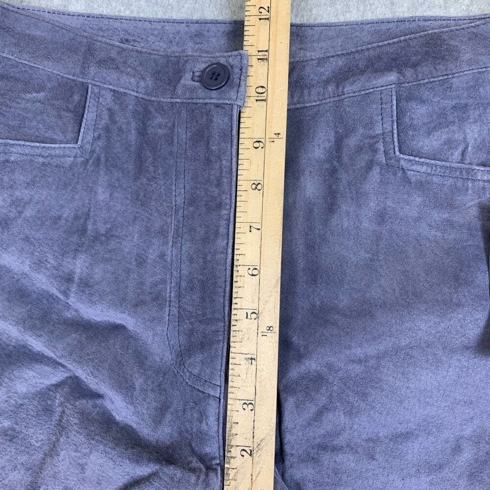 Brandon Thomas Womens Size Petite 12 Leather Pants Blue Gray Pockets NWT - Picture 7 of 10